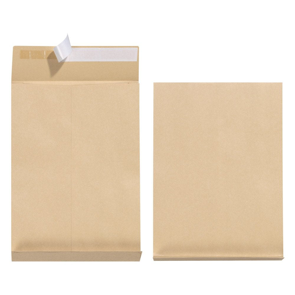 Herlitz 11290012 Faltentasche C4, haftklebende ohne Fenster mit 4 cm Falte, 100 Stück, braun C4 4 cm