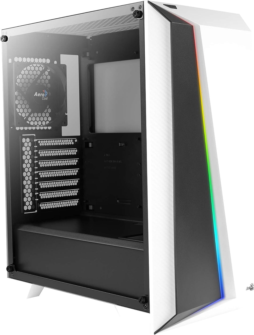 Aerocool CYLONPROWG, ATX RGB PC-Gehäuse, Hartglas, 12 cm Lüfter, weiss Weiss CYLONPRO, Weiss CYLONPR