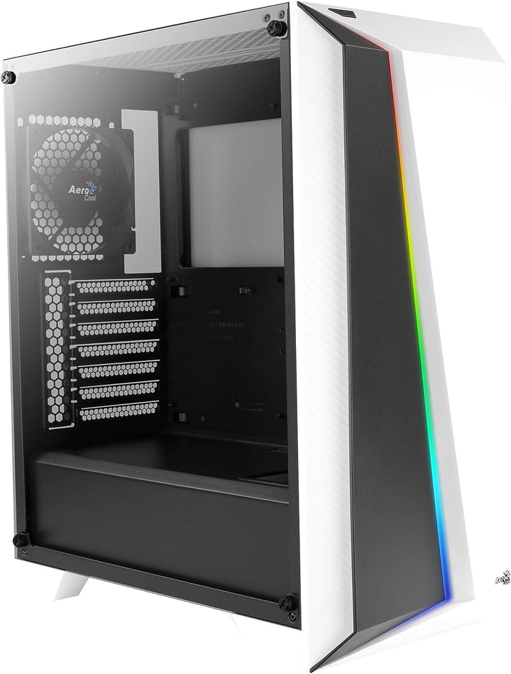 Aerocool CYLONPROWG, ATX RGB PC-Gehäuse, Hartglas, 12 cm Lüfter, weiss Weiss CYLONPRO, Weiss CYLONPR