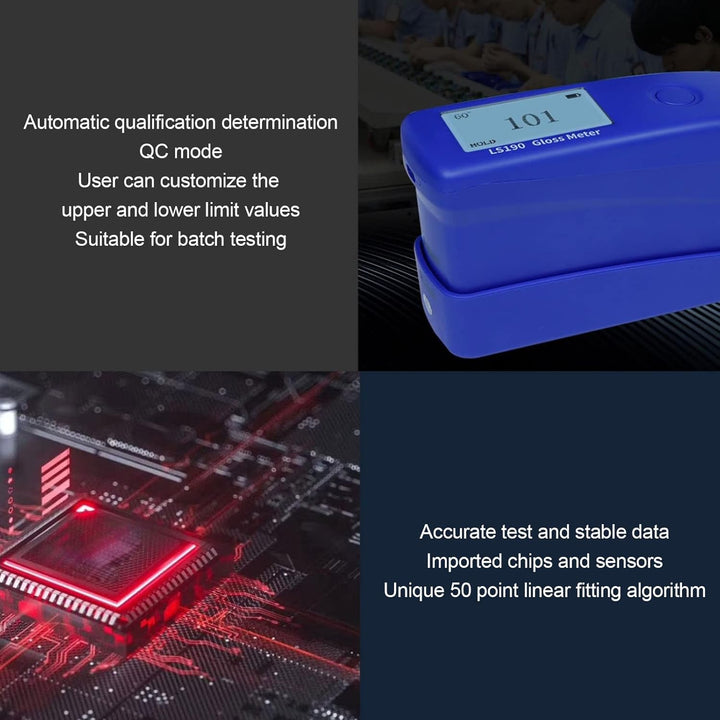 LINSHANG Digitales LCD-Glanzmessgerät 0-Grad-Testwinkel Farbglanzmessgerät Tester Automatische Quali