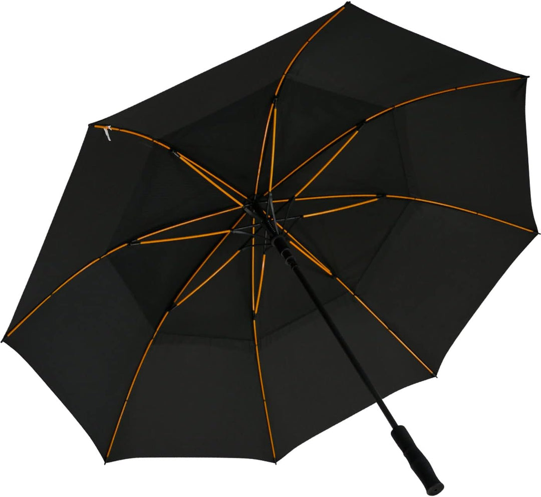 Falcone® hochwertiger XXL Golfschirm Automatik mit Ventilationsbezug - schwarz, Schwarz