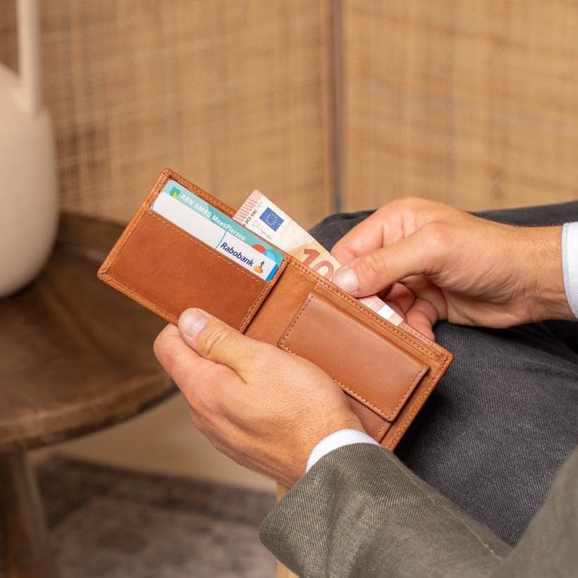 Leder Portemonnaie Cognac Enzo