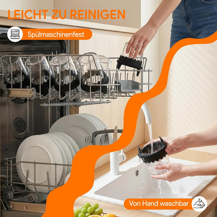 4 Stück Glas Muffinform für Heissluftfritteuse, Heissluftfritteuse Antihaftbeschichtet, Wiederverwen