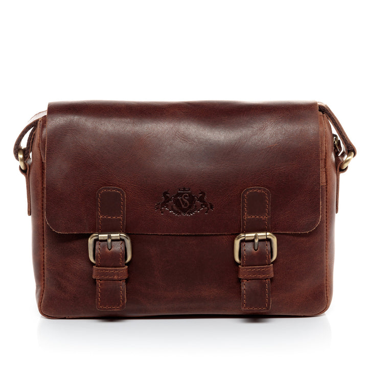 SID &amp; VAIN Messenger bag echt Leder - Schultertasche YALE - Umhängetasche mit Schultergurt - Lederta