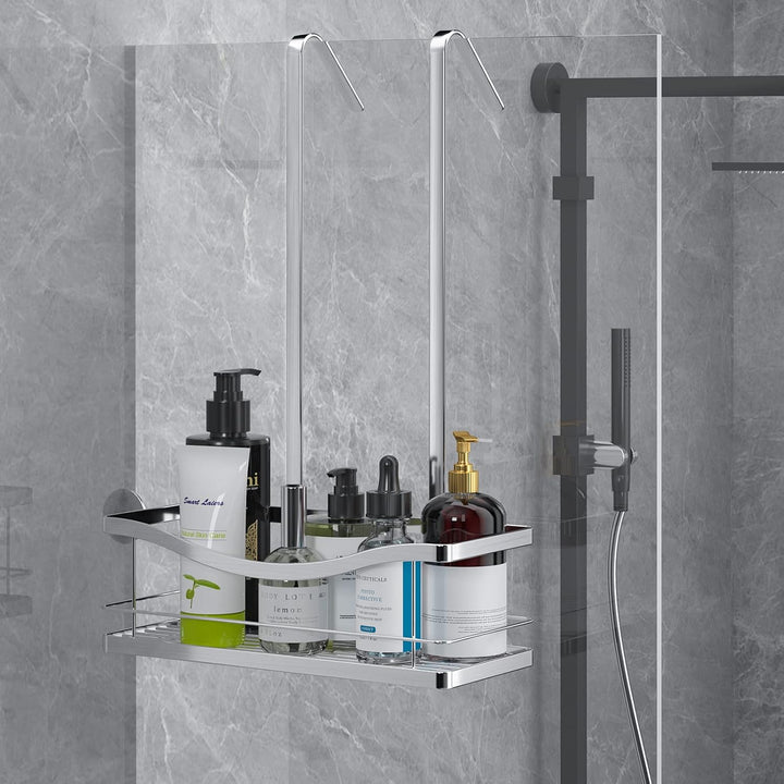 Duschregal zum Hängen, Duschablage Hängend Ohne Bohren für Duschwand, Duschkorb Dusche Hängeregal Ed