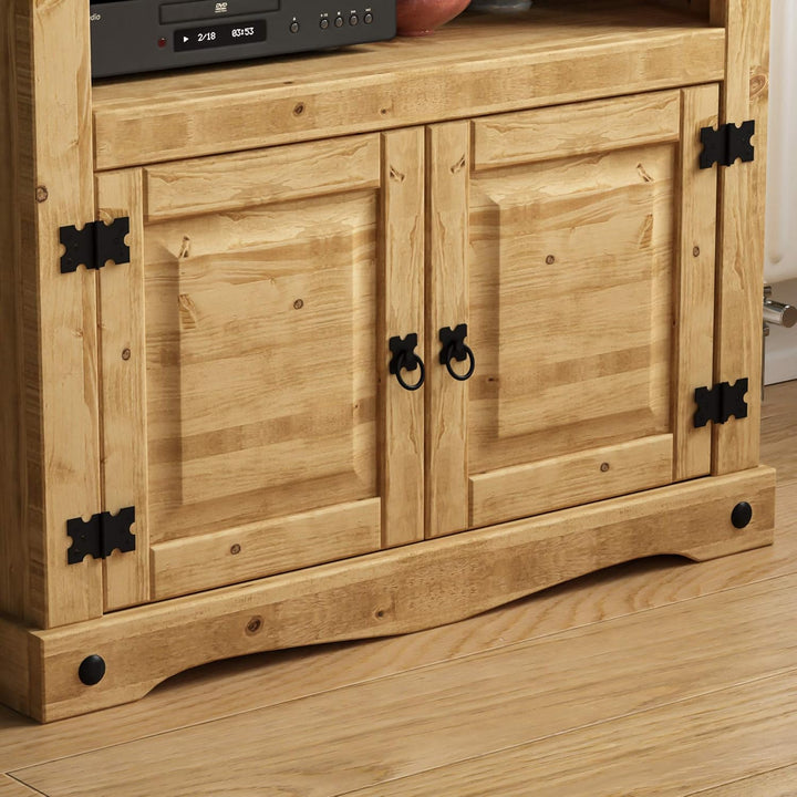 Vida Designs Corona TV-Schrank, Fernsehtisch, Schrank Wohnzimmer, gerade, Standfuss mit Ablage und M