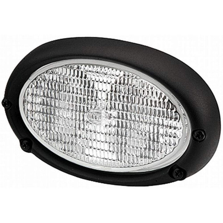 HELLA - Halogen-Arbeitsscheinwerfer - Oval 100 - 12V - Einbau/Schraubanschluss - 4-Punkt Befestigung
