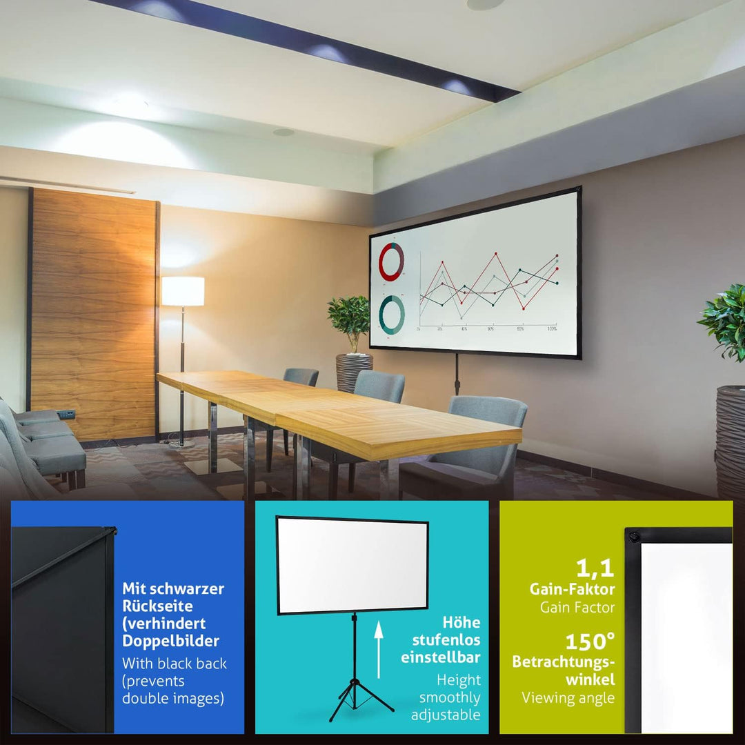 ESMART Expert X-Type Ultralightweight Stativ-Leinwand [Grössenauswahl] 177 x 100 (80") 16:9 | Heimki