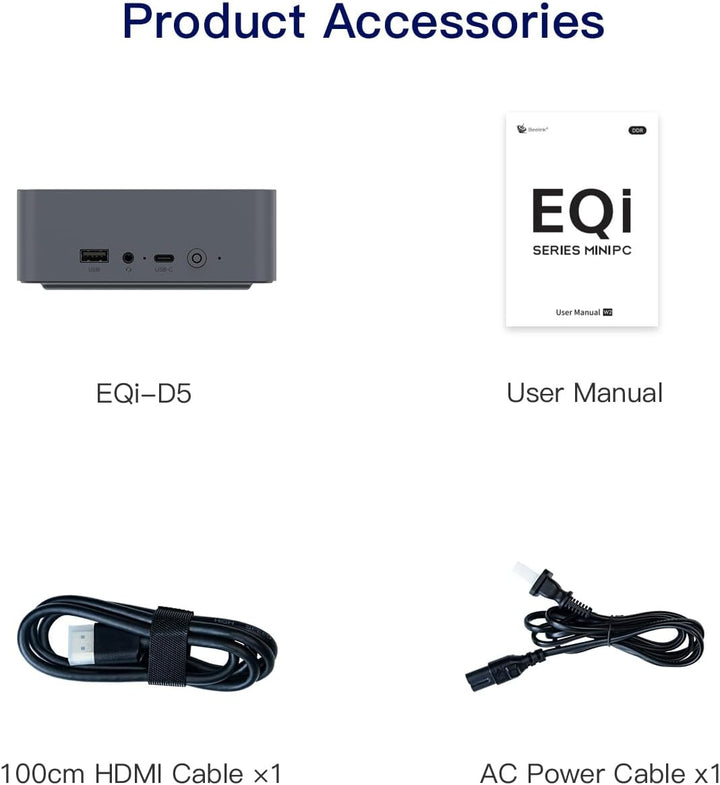 Beelink Mini PC EQi12, Intel Core i5 1235U 10C/12T, bis zu 4.4Ghz, Mini Computer 16GB DDR5 500GB M.2