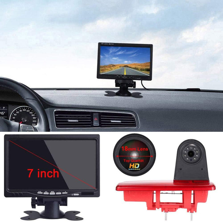 Bremsleuchte Kamera Bremslicht Einparkkamera Rückfahrkamera +7" LCD Monitor Transporters Ersatz für