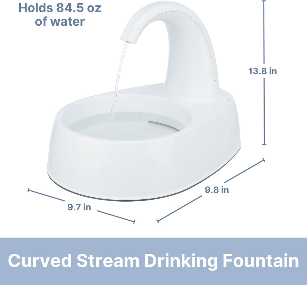 Trixie Strahlbrunnen, gebogen, weiss, 2,5 l/25 × 24,5 × 35 cm