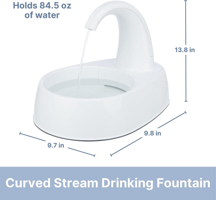 Trixie Strahlbrunnen, gebogen, weiss, 2,5 l/25 × 24,5 × 35 cm