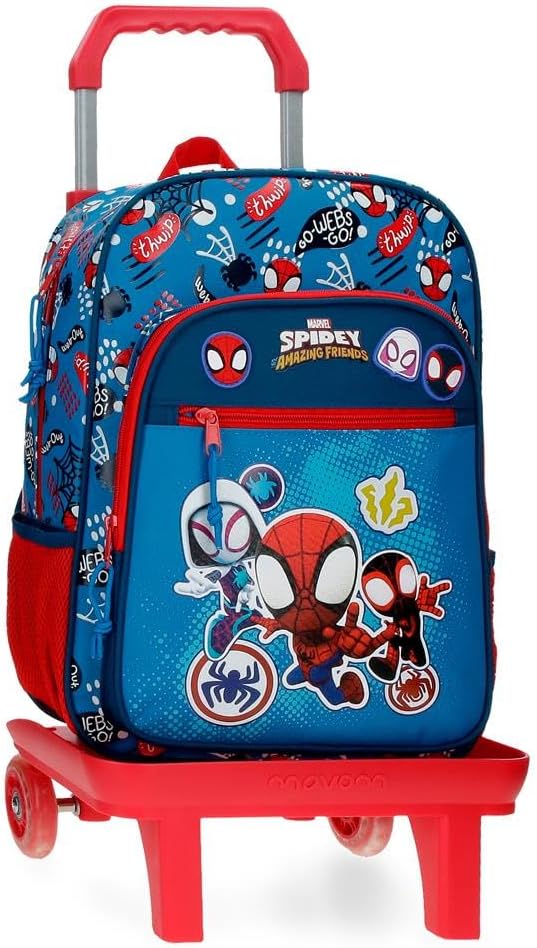 Marvel Go Webs go Schulrucksack Verschiedene Grössen Blau Polyester Rucksack + Trolley, Rucksack + T