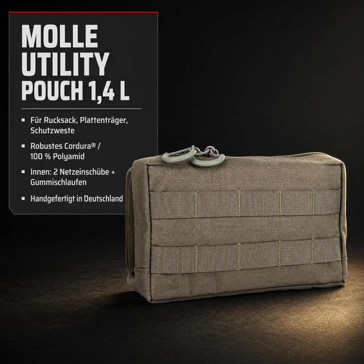 Zentauron MOLLE Utility Pouch Horizontal 1,4L – Cordura Tasche für Rucksäcke, Plattenträger & Schutz