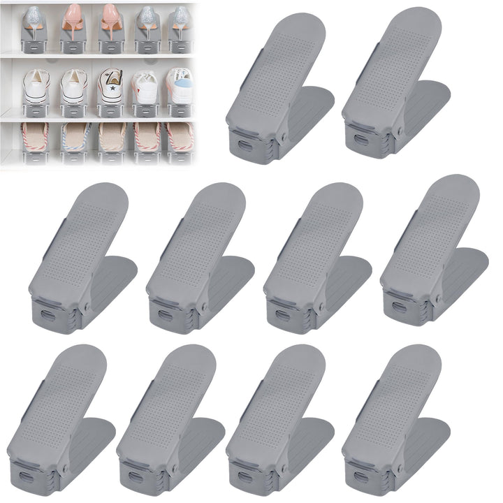 30 Stück Verstellbarer Schuhregal Schuhhalter Schuhstapler rutschfest 3 Höhenverstellbar Schuhorgani