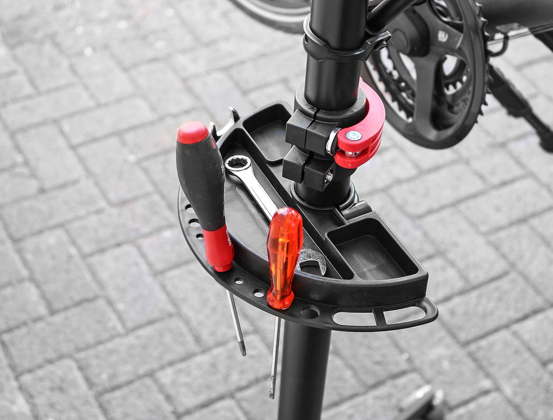 EUFAB 16414 Fahrradständer Profi, mit Stativ, 1,56 Zoll, 151-190 cm, Schwarz Fahrrad-Montageständer