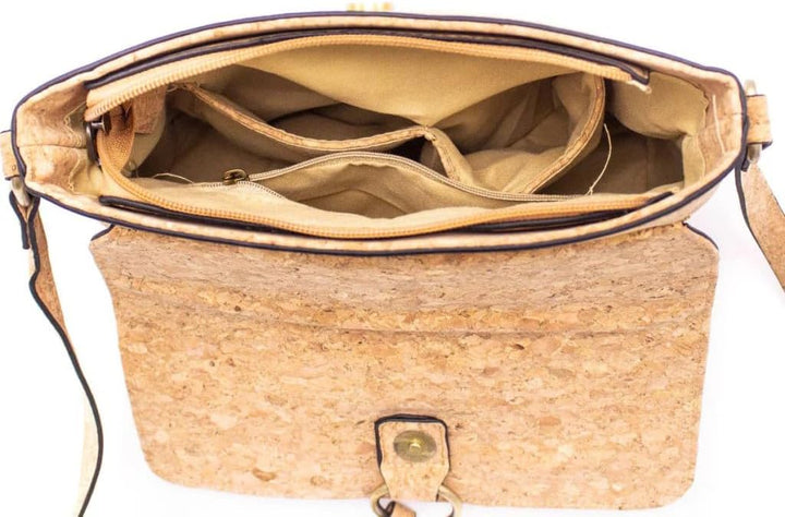 Crossbody Handtasche aus Kork Veganleder Nachhaltig Damen Umhängetasche Blumen Muster 2, Blumen Must