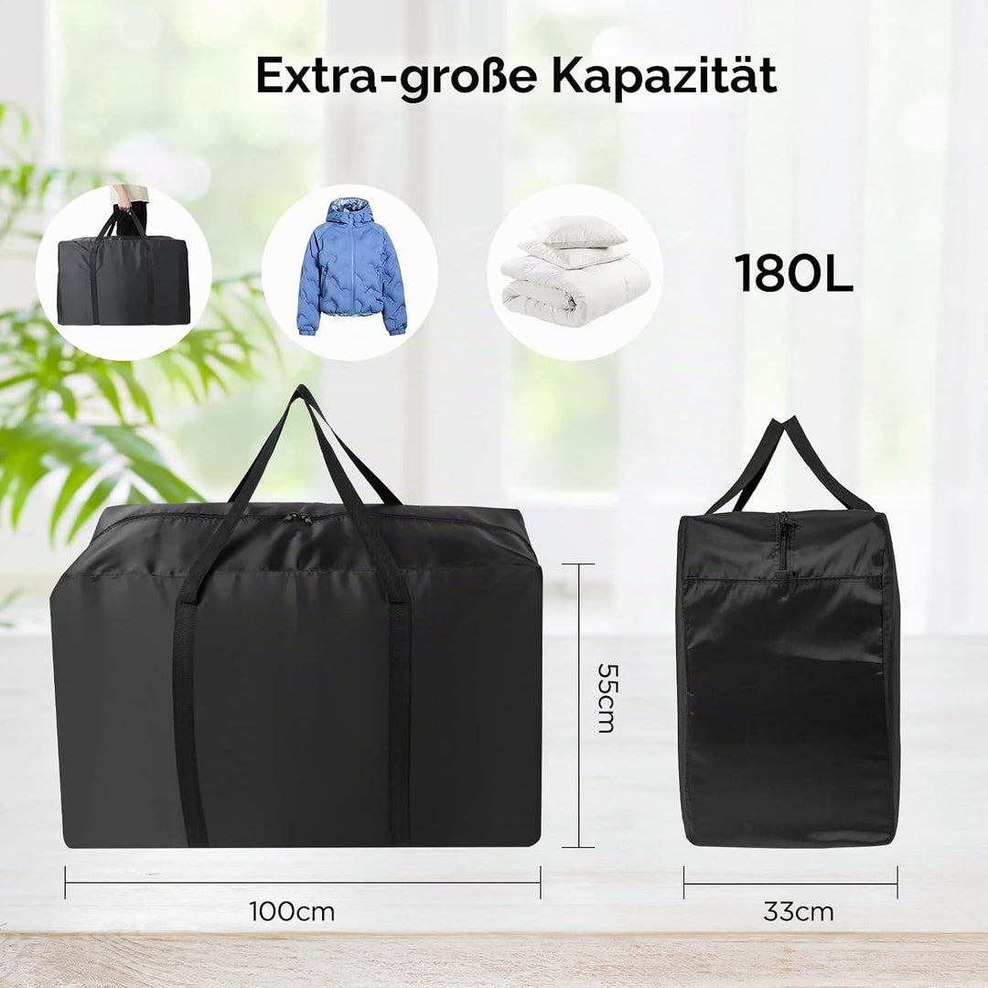 AiQInu Aufbewahrungstasche Gross, 180L Faltbare Unterbett Aufbewahrungsbox mit Handgriff, Wasserdich