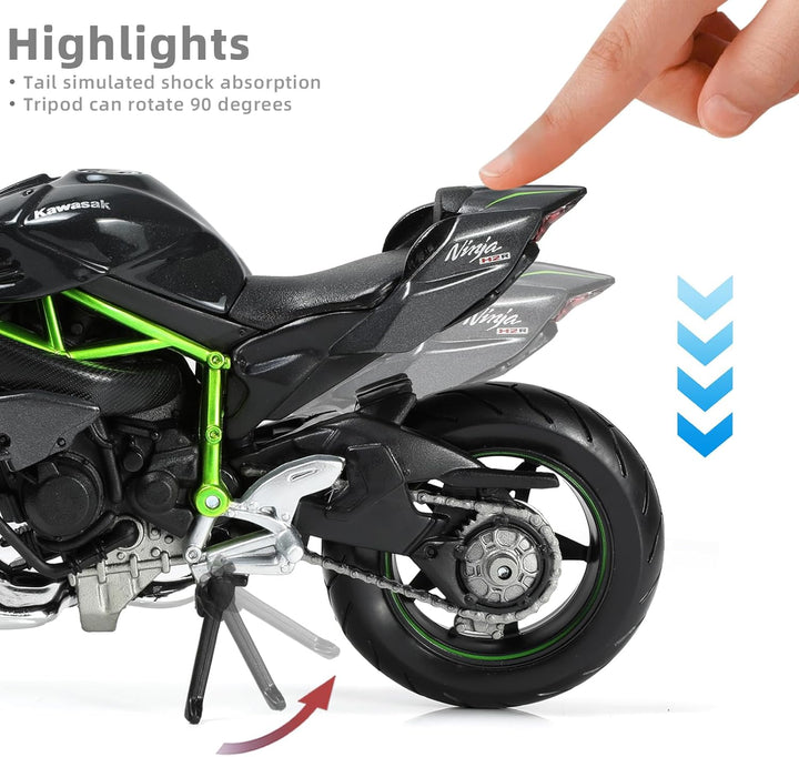 1:12 Motorrad Modell Kompatible für Kawasaki Ninja H2R Metall Diecast Motorrad Modell Spielzeug Mini