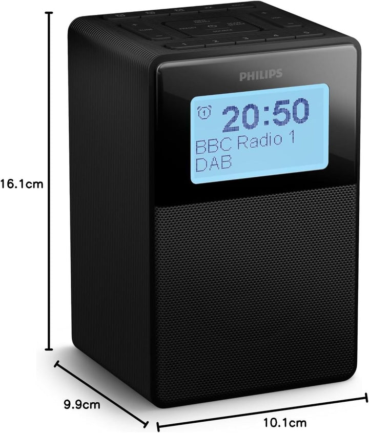 Philips TAR5100 spritzwasserfester DAB-UKW-Radiowecker mit Bluetooth