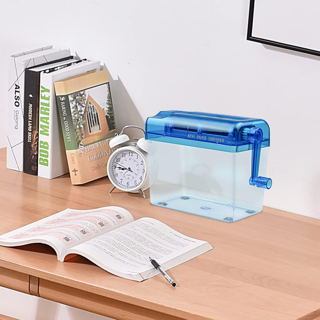 JIKIOU Mini Hand Shredder Portable Paper Shredder Manual Shredder Documents Paper Cutting Tool Home
