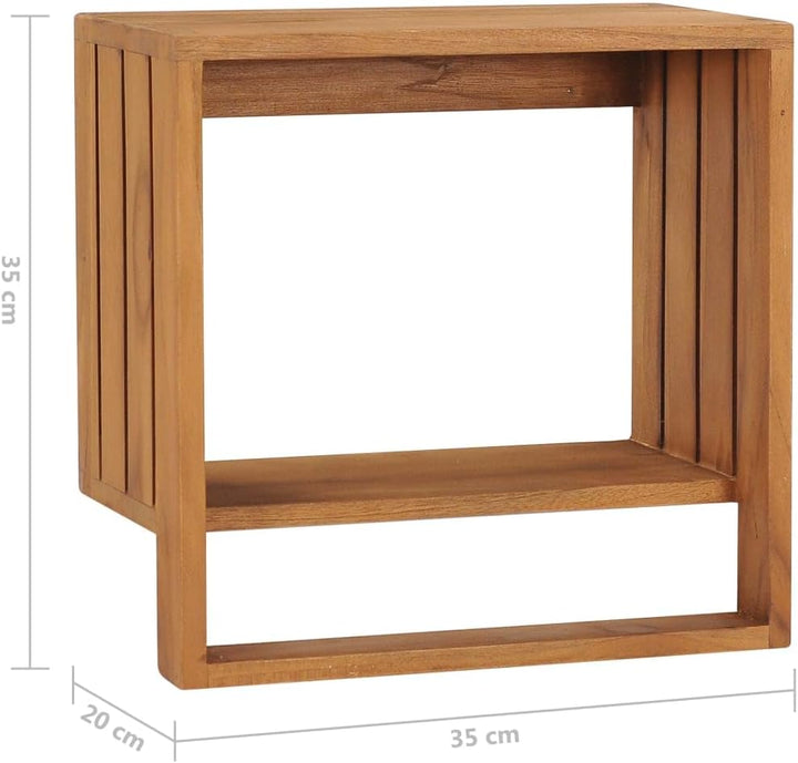 vidaXL Teak Massiv Handtuchregal Wandmontage Handtuchhalter Wandregal Bad Handtuchablage Hängeregal