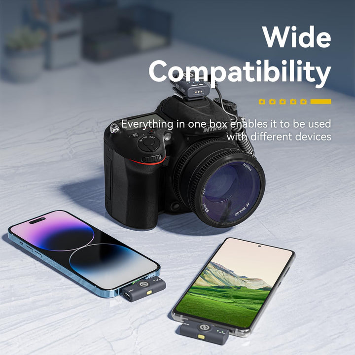 Hollyland Lark M2 Kabellos Lavalier Mikrofon für iPhone/Android/Kamera/PC/Laptop mit Lightning/USB-C