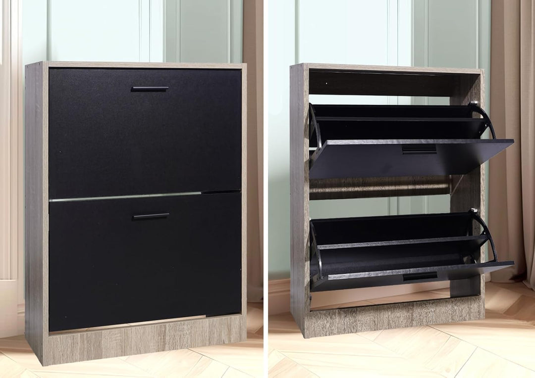 CASABEL Schuhschrank für 12 Paar – grosse Kapazität für den Eingangsbereich – L 60 x T 24 x H 80 cm