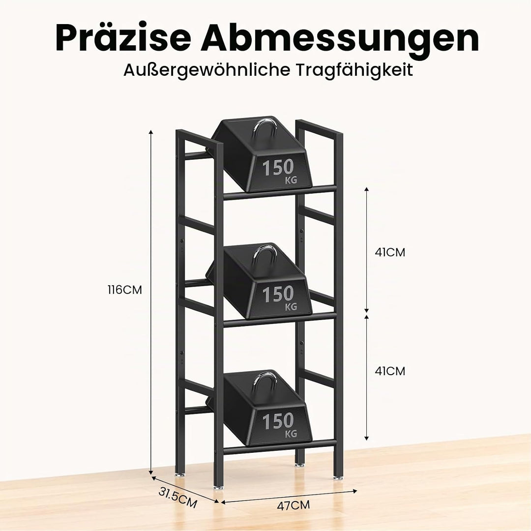 ViviDreamore 3-stufiges Getränkekistenregal, Schwerlast Metall Bierkistenregal für Bier, Wasser, 3 K