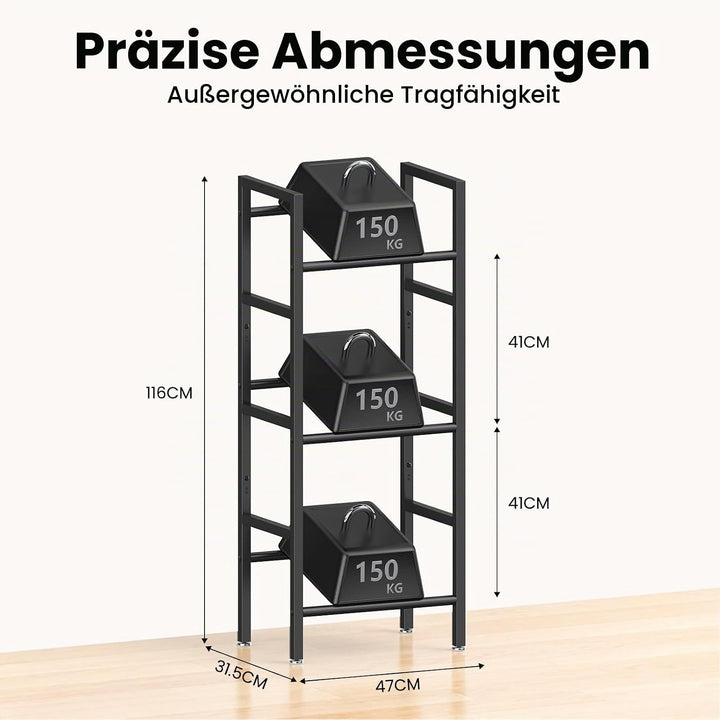 ViviDreamore 3-stufiges Getränkekistenregal, Schwerlast Metall Bierkistenregal für Bier, Wasser, 3 K