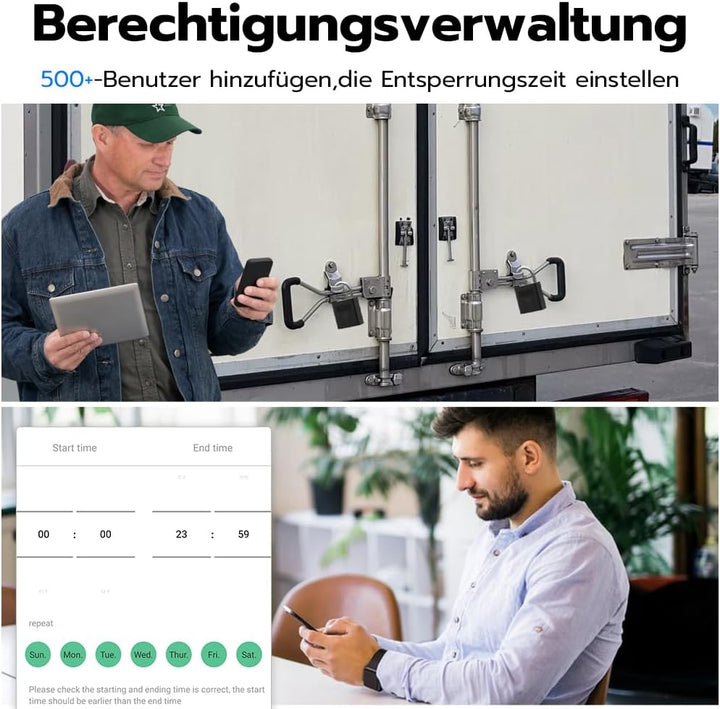 Vorhängeschloss mit Schlüssel eLinkSmart Fingerabdruck Vorhängeschloss wasserdicht stossfest mit App
