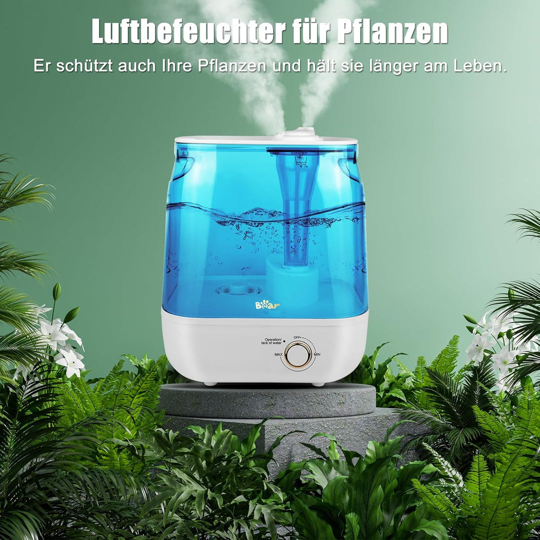 Bear 2023 6L Top-Füllung Zwei Auslassdüsen Luftbefeuchter, Ergonomischer Tragegriff，Mit Aromatherapi