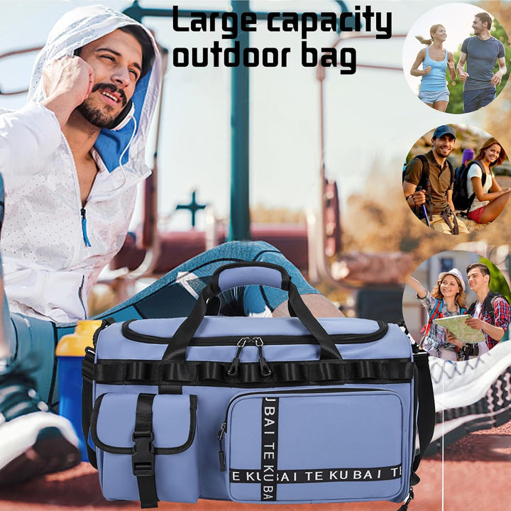 Reisetasche Damen Herren, 65L Wasserabweisende Sporttasche, Reise Tasche mit Schuhfach und Nassfach,