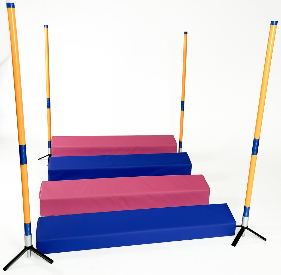 Callieway Agility Soft-Weitsprung - FCI konform (inkl. 4 Ecksteher in orange) blau/himbeer inkl. Eck