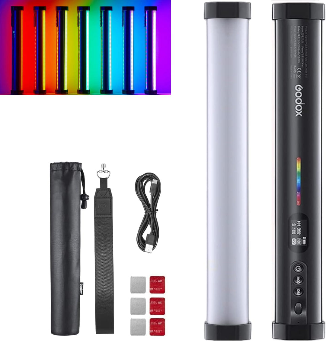 Godox TL30 RGB LED-Licht Stick, CRI 97 und TLCI 99, Tube Light mit RGB/CCT/HSI/FX-Modus, 2700k-6500K