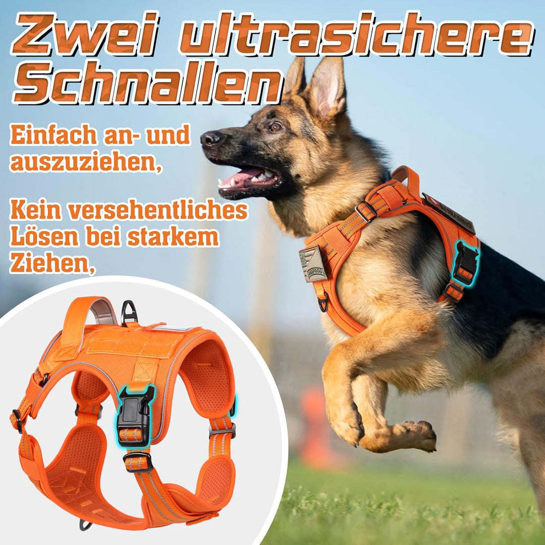 rabbitgoo Hundegeschirr Grosse Hunde, Anti Zug Geschirr Hund Verstellbar mit Griffe Verbreitert, Rob