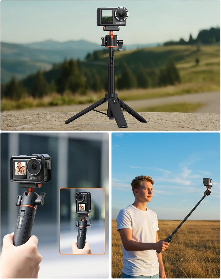 54 cm Selfie Stick Stativ für DJI Osmo Action 5 Pro/4/3, Osmo 360, 2-in-1 Kleines Tischstativ mit Ku