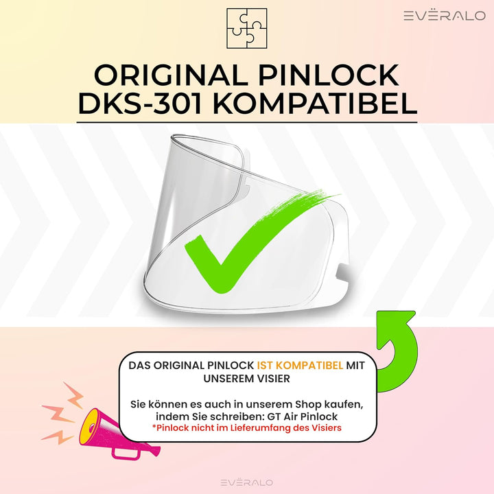 Kompatibel mit Shoei GT air Visier - Gt Air 2 - Neotec - Opticson - Cns 1 - Helmvisier Pinlock Ready