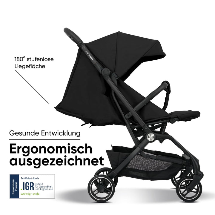 my junior® Buggy PICO² | bis 22kg | Einhand AutoFold-Klappmechanismus | Ergonomische Liegeposition n