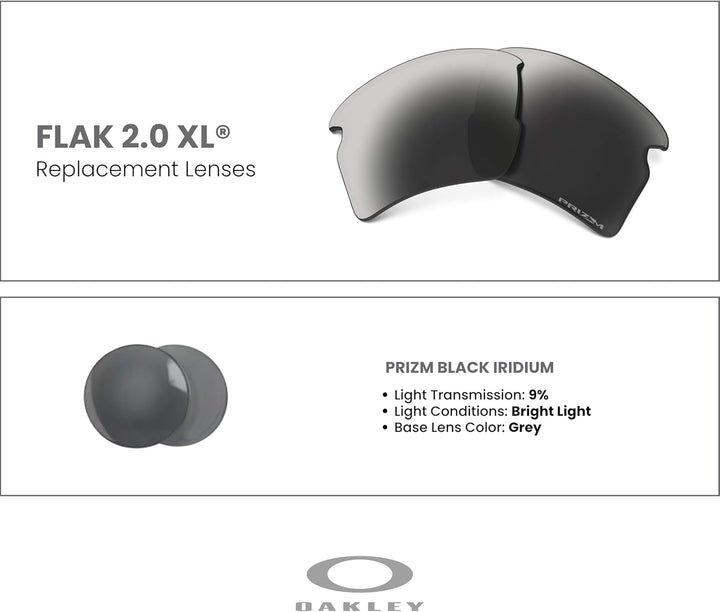 Oakley Original Flak 2.0 XL OO9188 Ersatzgläser, inklusive Oakley Mikrofasertuch Beutel Prizm Black