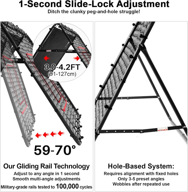 Doppelseitige Rebounder Net Fussball Training Ausrüstung, 100/120/180cm, Fussball Tor Kickback Ziel