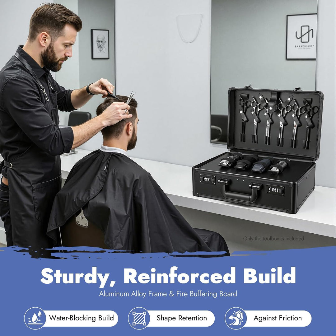 Friseurkoffer Friseursalon Koffer Tragbarer Barber Case Stylist Werkzeugkasten mit Sicherheitsschlos