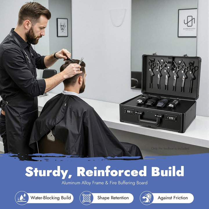 Friseurkoffer Friseursalon Koffer Tragbarer Barber Case Stylist Werkzeugkasten mit Sicherheitsschlos