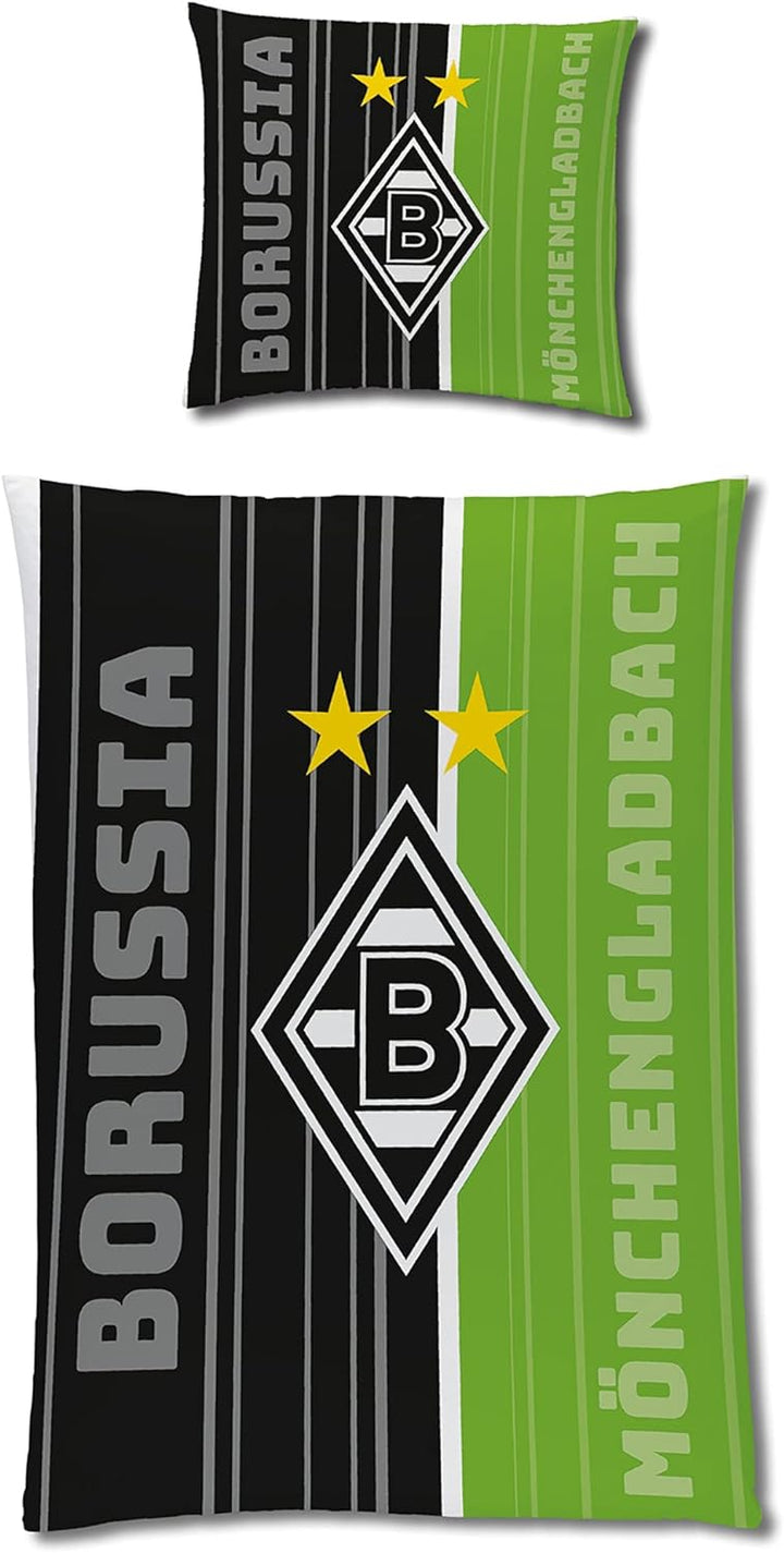 BERONAGE Borussia Mönchengladbach Wende-Bettwäsche Fohlen-Elf 135x200+80x80 Linon VFL RV