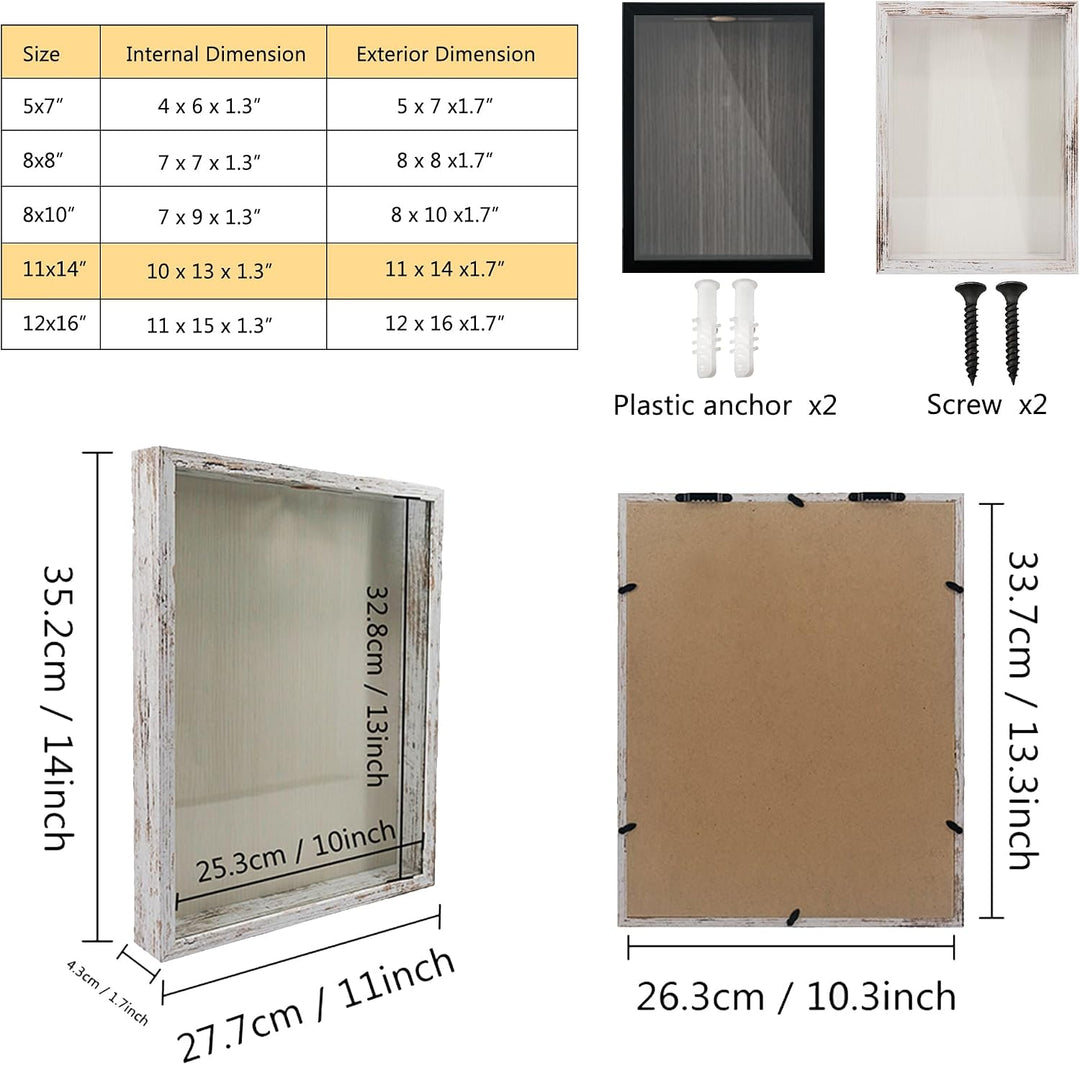 GraduationMall 28x35cm 3D Bilderrahmen für Tickets Shadow Box mit Slot,Rahmen zum Befüllen Speicherb