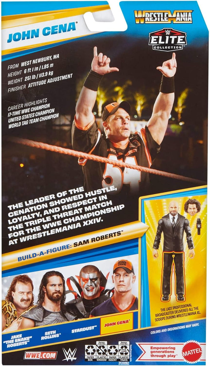 Mattel WWE Elite Collection Actionfigur und Zubehör, Premium Live-Event John Cena-Set, Wrestlemania