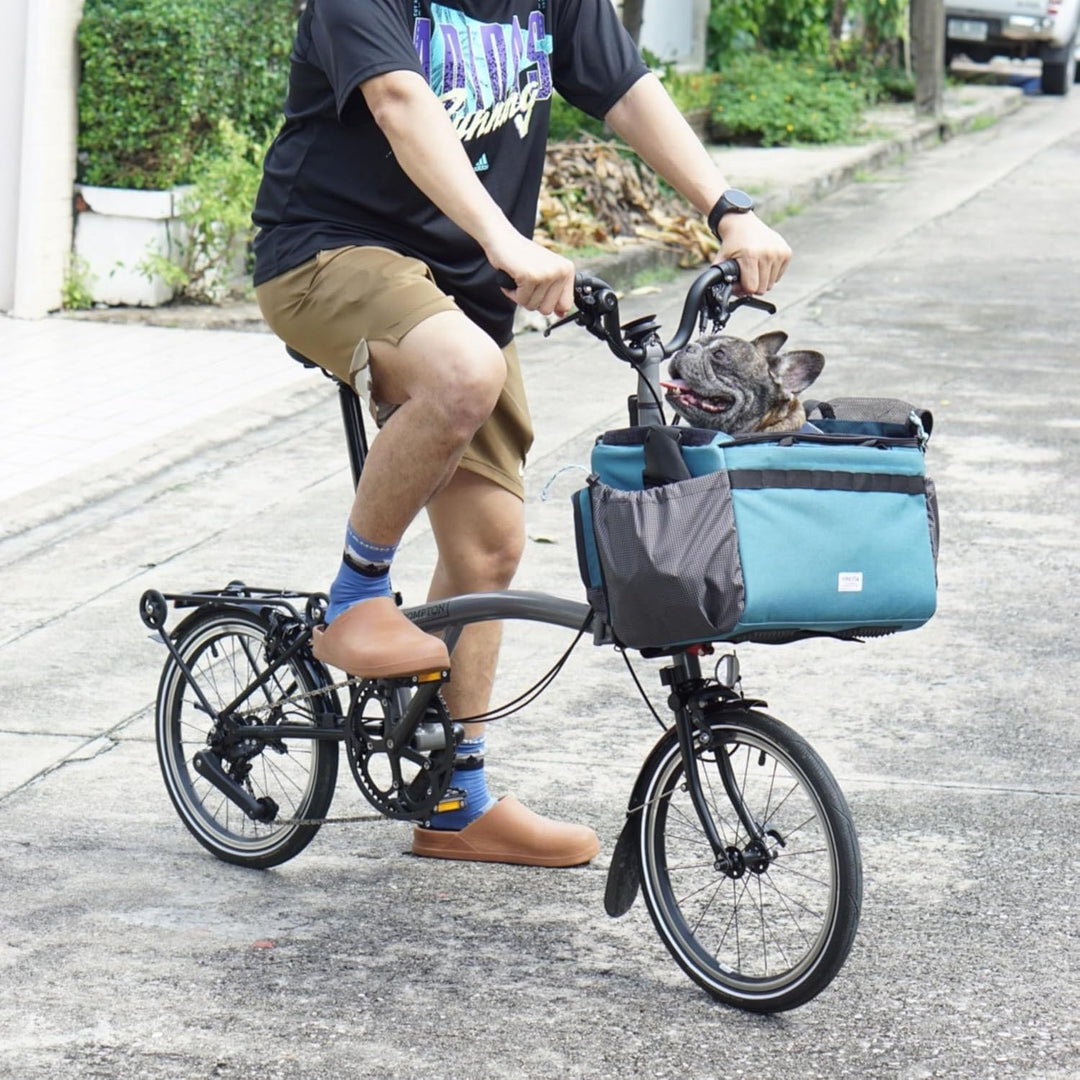 Vincita Caddy Haustierkorb für Brompton-Fahrrad, bequeme und sichere Tragetasche mit Aluminiumrahmen