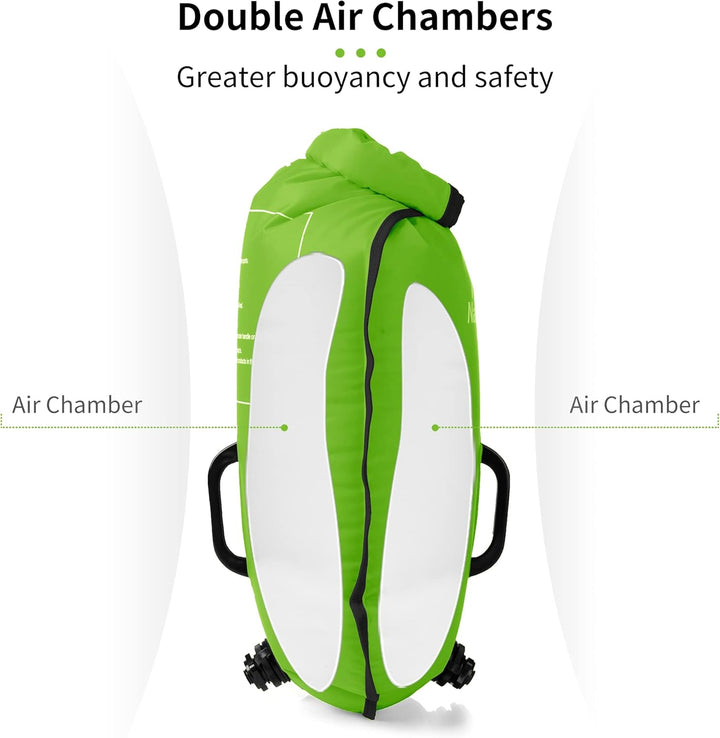 Naturehike Aufblasbarer Trockensack, 18L Wasserdichter Rucksack mit 2 Luftkammern für Open Water Sch