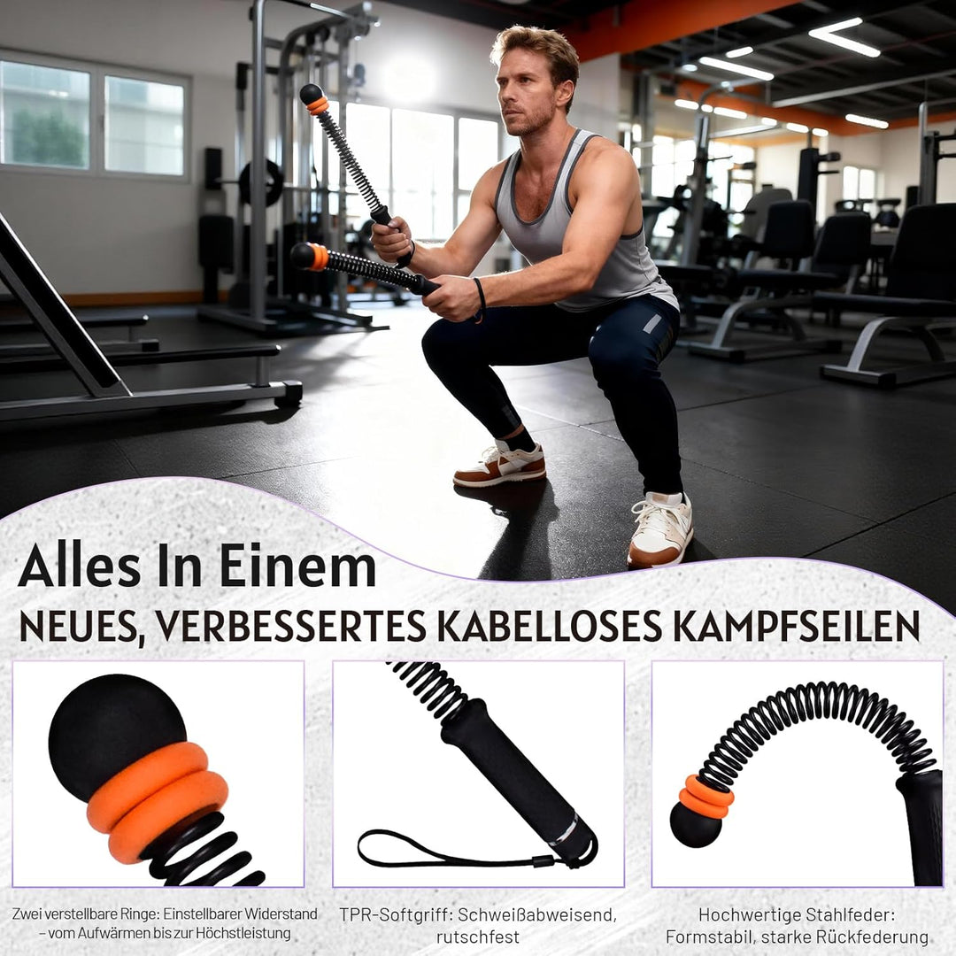 Tragbare Battle Rope Ohne Seil mit verstellbaren Gewichten, leises Home Gym,Ropeless Battle Rope mit