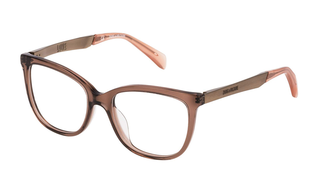 ZADIG&VOLTAIRE Damen VZV085520B36 Sonnenbrille, Shiny Transp.Brown, 52/17/140